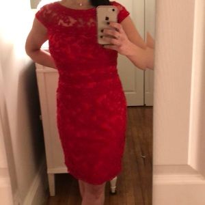 Stunning red lace Tadashi Shoji dress!!